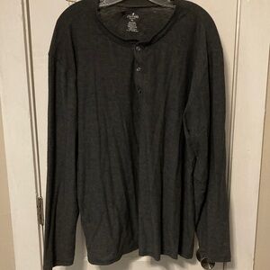 Stafford Men's Long Sleeve Henley in Charcoal